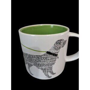 Enesco Wild About Words Retriever dog  Mug 14 OZ Dominique Vari  white green‎